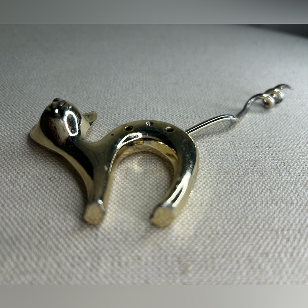 Vintage MCM Cat Kitten Wine Bottle Opener Corkscrew Bar Alcohol
